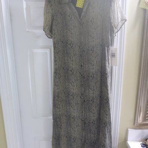 Woman's 100% Silk Snake Skin Print Long Summer Dress